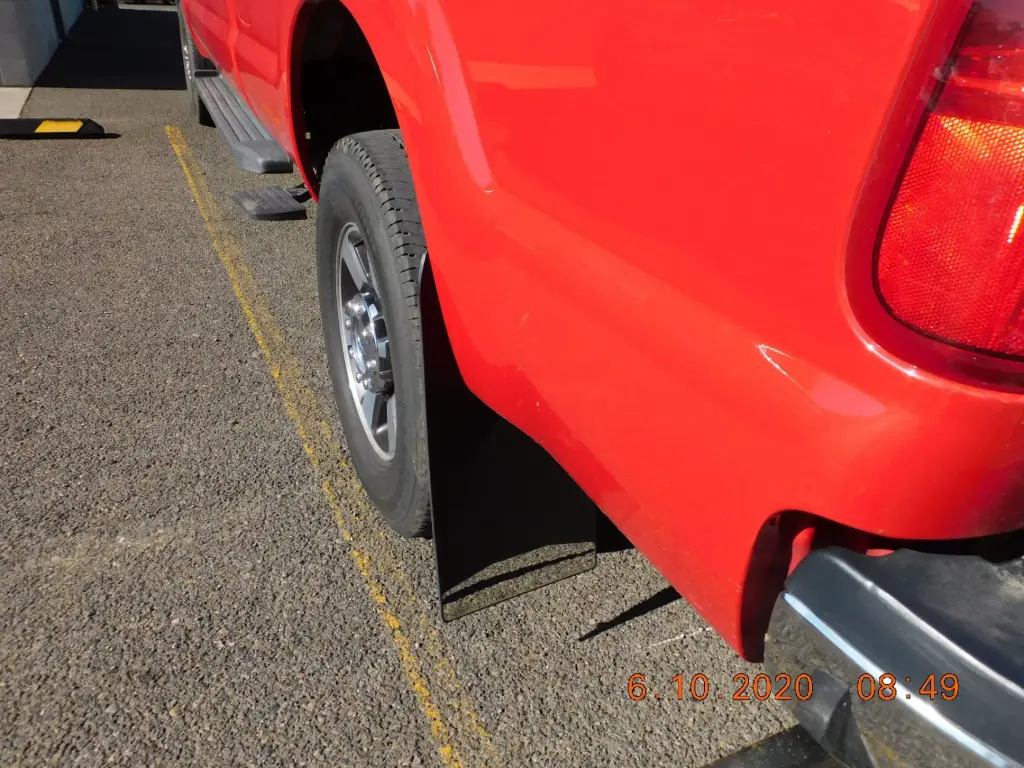 Ford F250/350 Rear drill‑less mud flaps, 2011 - 2016, single rear wheel