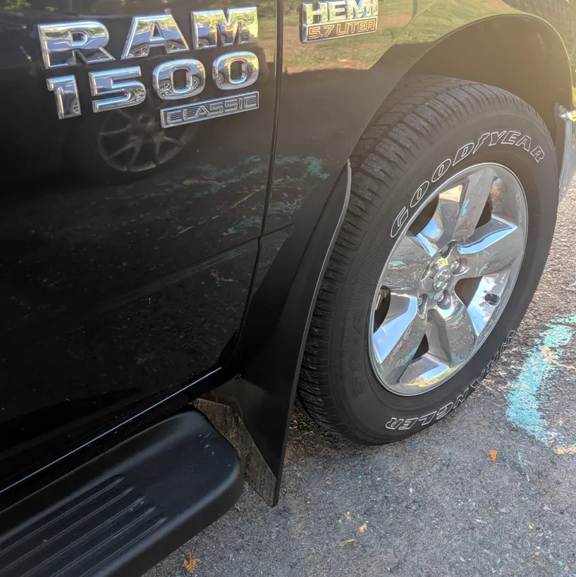 Ram 1500 Front drill‑less mud flaps, 2018-2024 classic model