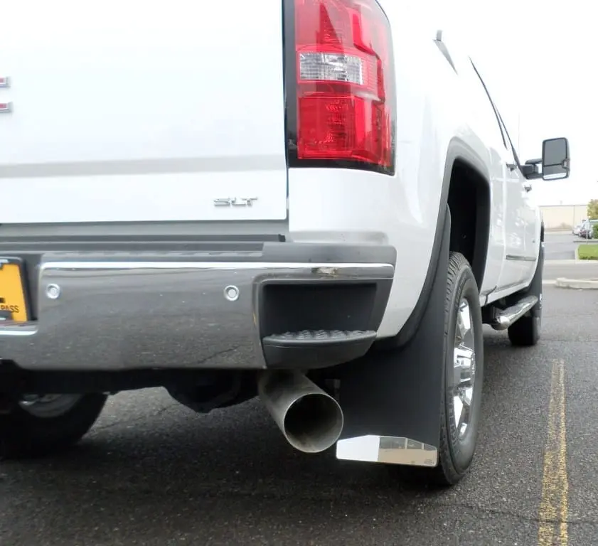 GMC 2500/3500 Rear drill‑less mud flaps, 2015 - 2019, single rear wheel