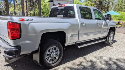 [009367] Chevy 2500/3500 Rear drill‑less mud flaps, 2015 – 2019, single rear wheel