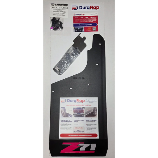 [009607] PKG Chevy 2500/3500 Rear Z71 drill‑less mud flaps, 2020 - current, single rear wheel